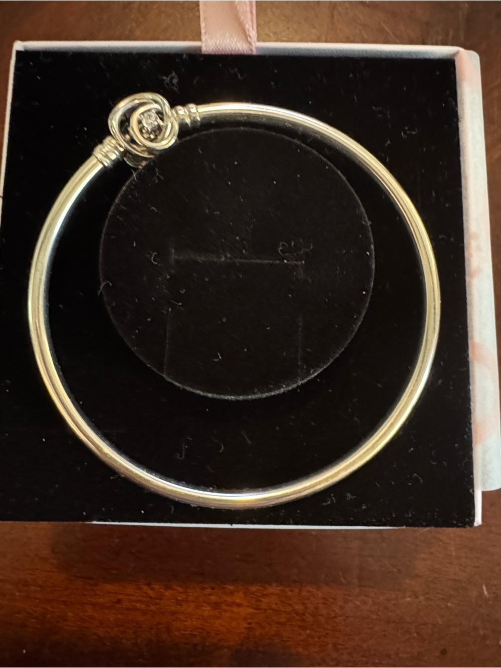 Pandora Moments Sterling Silver Encircled Clasp Bangle Bracelet 8.3 inch - Picture 2 of 7